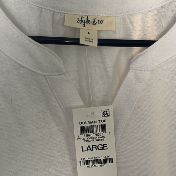 Style & Co Henley Top NWT Size Large - Picture 2 of 3